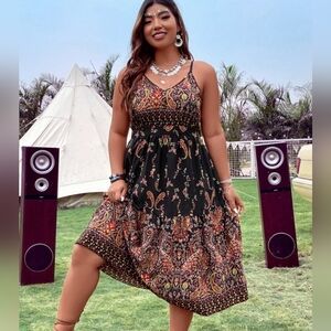 Shein Plus Cami Maxi Paisley Print Dress